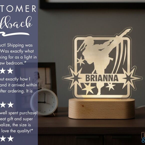 Custom Karate LED Night Light – Sporty Decor for Karate Lovers - Picture 7 of 8